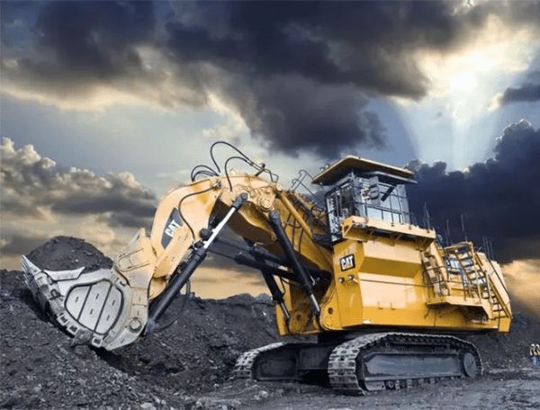 CAT mining front shovel excavator in operation